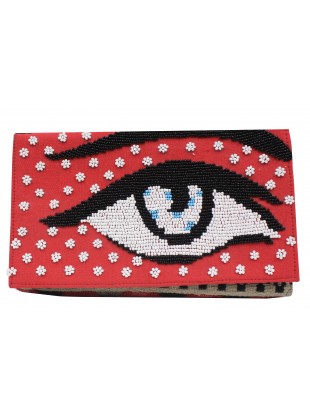 Beaded eye clutch